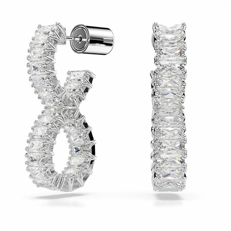 Swarovski Boucles d'oreilles Hyperbola Earrings Hoop Infinity Zircon Clear Rhodium 2 Count 5 grams 10 mm