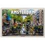 DekoNo7 Plaque en tôle 30 x 20 cm Motif Pays-Bas Amsterdam Partie de la ville Jordaan Vélos