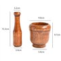 TOSSPER 2pcs / Set en Bambou Mortier Et Pilon, Crusher Ail Gingembre Presse Grinding Épices Set Ail Hachoir Herb Spice Masher Mo