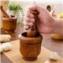 TOSSPER 2pcs / Set en Bambou Mortier Et Pilon, Crusher Ail Gingembre Presse Grinding Épices Set Ail Hachoir Herb Spice Masher Mo