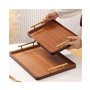Table Basse Plateau rectangulaire en Bambou et Bois, Assiette à dîner Domestique, Plateau à Fruits en Bois Dim Sum, Plateau à th