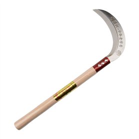 MTCWD Lame en Acier au Manganèse Polyvalente Poignée en Bois Dur Tenue pour Désherber l'herbe et Faucille de Sécurité Portable (