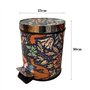 JUNCHENG1008 Poubelle de Salle de Bain Poubelle Vintage en Cuir d'orchidée avec Couvercle, Poubelle Ronde à pédale avec Seau int