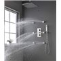 BNCXMO Système de Douche thermostatique à Plafond LED 16 "avec Finition chromée en Laiton, Douche à Main, 6 Sprays corporels et 