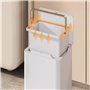 Poubelle de salle de bain Poubelle rectangulaire avec couvercle à pression et roulettes, poubelle moderne surélevée en plastique