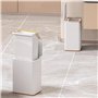 Poubelle de salle de bain Poubelle rectangulaire avec couvercle à pression et roulettes, poubelle moderne surélevée en plastique