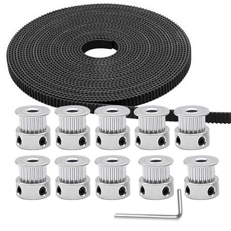 Lfang-Poulies de synchronisation Gt2 Poulie de courroie de synchronisation 10pcs 5mm 20 Dents Timing Poulie Timing Roue et GT2 5