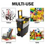 LICONG-2020 Boîte à Outils Boîte à Outils roulante avec roulettes, Chariot Utilitaire Mobile avec poignée Confortable Pliable, C
