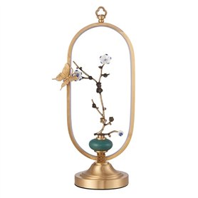 RVHAOODI Lampe de Table pour Le Bureau de Bureau Clair Style Chinois cuivre Lampe de Table Art Moderne Lampe de Chambre à Couche