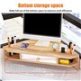 Rehausseur Ecran Support de Moniteur Triangulaire, Étagère D'angle en bois avec Tiroir et Porte-stylo, Support D'ordinateur de B