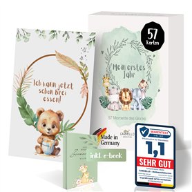 Carmello Cartes jalons pour bébé I Boho I Illustrations charmantes I Cartes jalon I Cadeau de naissance I Ma première année I 57