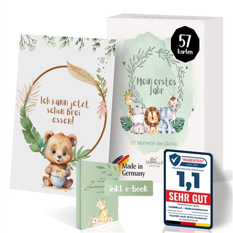 Carmello Cartes jalons pour bébé I Boho I Illustrations charmantes I Cartes jalon I Cadeau de naissance I Ma première année I 57