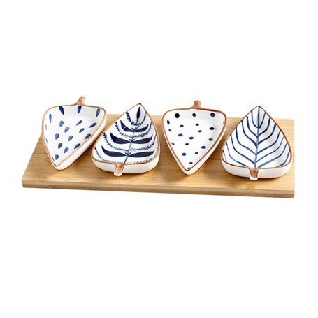 Zhaoj24-05 Épices Assiette à fruits et bonbons créative en forme de feuille
