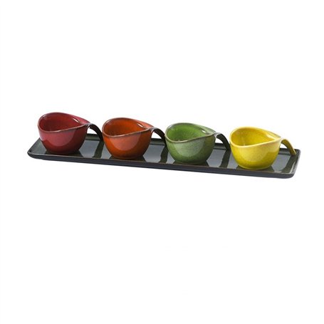 Épices Assiette à condiments en céramique à quatre compartiments