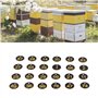 Étiquette Numérotée 100 Pièces, étiquette Numérotée Ronde étiquettes de Ruche étiquettes de Marqueur de Signe ABS avec Accessoir
