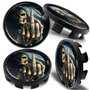Biomar Labs Lot de 4 Cache-Moyeux Compatible avec BMW Centre de Roue 36136783536 pour Enjoliveurs Alliage Jantes Crâne Skull CB