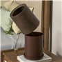 Poubelle Poubelle rétro en grain de bois sans couvercle, poubelle ouverte sur le dessus, poubelle de bureau ronde avec base et s