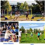 Poteaux de badminton/volley-ball pour jardin, support de volley-ball robuste avec filet, hauteur réglable de 1,5 à 2 m, pour int