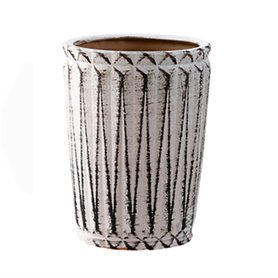 Pots de fleurs Pots de Plantes Ronds avec Dentelle Prismatique Vintage Pots de Fleurs Grand Cylindre en céramique Simple Grandes