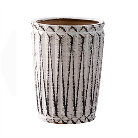Pots de fleurs Pots de Plantes Ronds avec Dentelle Prismatique Vintage Pots de Fleurs Grand Cylindre en céramique Simple Grandes