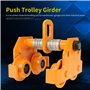 Chariot à poussoir, outil de précision de poutre de poutre en acier inoxydable réglable de capacité de traction de 1 tonne jaune