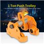 Chariot à poussoir, outil de précision de poutre de poutre en acier inoxydable réglable de capacité de traction de 1 tonne jaune