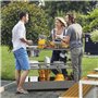 table de comptoir en rotin avec 2 étagères en a