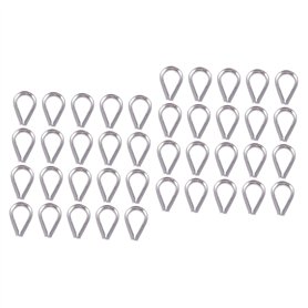 RVHAOODI Lot de 20 Cosses De Câble en Acier Inoxydable pour Gréement Industriel Marin Pinces De Câble en Acier Accessoires