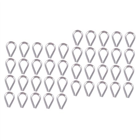 RVHAOODI Lot de 20 Cosses De Câble en Acier Inoxydable pour Gréement Industriel Marin Pinces De Câble en Acier Accessoires