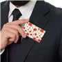 Niapessel Porte-cartes de visite fin et portable en métal pour homme et femme, 9,4 x 5,6 x 0,8 cm - Motif fleurs de coquelicot r