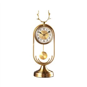 Linmeas-753 Horloge de Table Horloge de Bureau en métal