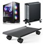 Support pour CPU Support de processeur en acier avec roulette de verrouillage, boîte de rangement for PC à roulettes mobile, sup