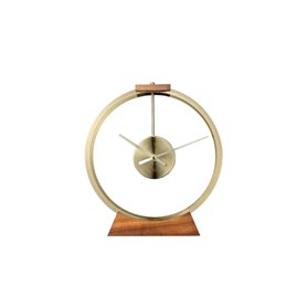 Yinj9562fg Horloge de Table Horloge de Table créative en métal et Bois Massif