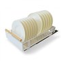 QHENS Égouttoir à Vaisselle Coulissante Blanc pour 13 Assiettes, Egouttoir Vaisselle Metal avec Bac d'Égouttement Amovible, Égou