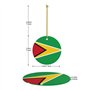 WHJWZY Pendentif de Noël rond en céramique pour décoration festive et cadeau Motif drapeau de la Guyane