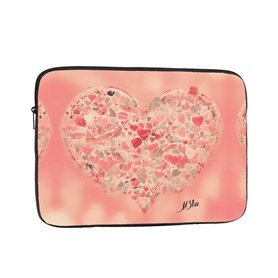 JKDGOJ Housse de protection antichoc pour ordinateur portable de 33 cm - Motif cœur et fleurs - Pour homme et femme - Pour voyag