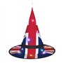 Hgvcse Chapeau de sorcière avec drapeau d'Halloween - Chapeau de sorcière à LED - Accessoire de costume de Noël ou d'anniversair