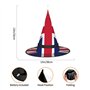 Hgvcse Chapeau de sorcière avec drapeau d'Halloween - Chapeau de sorcière à LED - Accessoire de costume de Noël ou d'anniversair