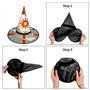 Hgvcse Chapeau de sorcière Map01 pour Halloween, drapeau de la Macédoine, chapeau de fête LED, accessoire de costume de Noël ou 