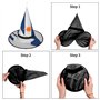 Hgvcse Chapeau de sorcière Map04 avec drapeau des îles d'Halloween - Chapeau de sorcière LED - Accessoire de costume de Noël ou 