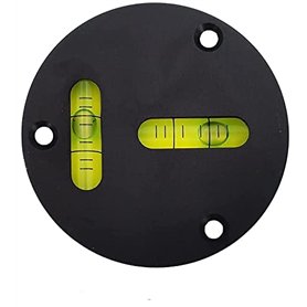 Umei Niveau de verre universel en métal rond horizontal à bulle de type T Instrument bidirectionnel Diamètre 60 mm Précision 2 m