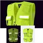 POSEDWRA Gilet réfléchissant Gilet de Pompier d'urgence Gilet de Sauvetage Routier volontaire Gilet Multi-Poches Combinaison réf