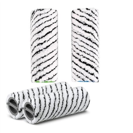 SUPENG Lot de 4 rouleaux de pierre gris compatibles avec les nettoyeurs de sols durs robustes compatibles avec Karcher FC7 FC7 P