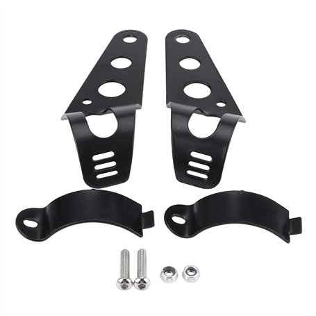 Support de Phare Moto 33-43 mm Support Phare Moto Universel N-oir Pour Chopper Moto Fighter Tube Street Racer pour Chopper Cafe