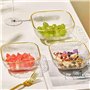CYairong-22 Assiette de Fruits Bol à Fruits ondulé à l'eau, Bol à Fruits carré en Verre, Assiette décorative, Assiette à collati