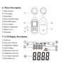 Eujgoov MT-912 Compteur de lumière numérique Portable Compteur d'éclairage LCD Mini luxmètre luminomètre photomètre 0~200 K LX