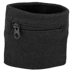 Bracelet de Portefeuille Unisexe Bracelet de Sport Doux Respirant avec Poche à glissière pour Courir la Marche à Pied Gym(Noir)