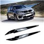FREAZE Couvercle de Phare Avant Lampe Frontale Garniture de sourcil Garniture ABS for X5 X6 F15 F16 2014-2018 Noir Brillant