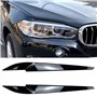 FREAZE Couvercle de Phare Avant Lampe Frontale Garniture de sourcil Garniture ABS for X5 X6 F15 F16 2014-2018 Noir Brillant