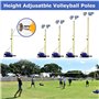 Poteaux de badminton, mobiles, avec roulettes, poteaux de volley-ball et filet, ensemble 2 en 1 robuste pour volley-ball/badmint
